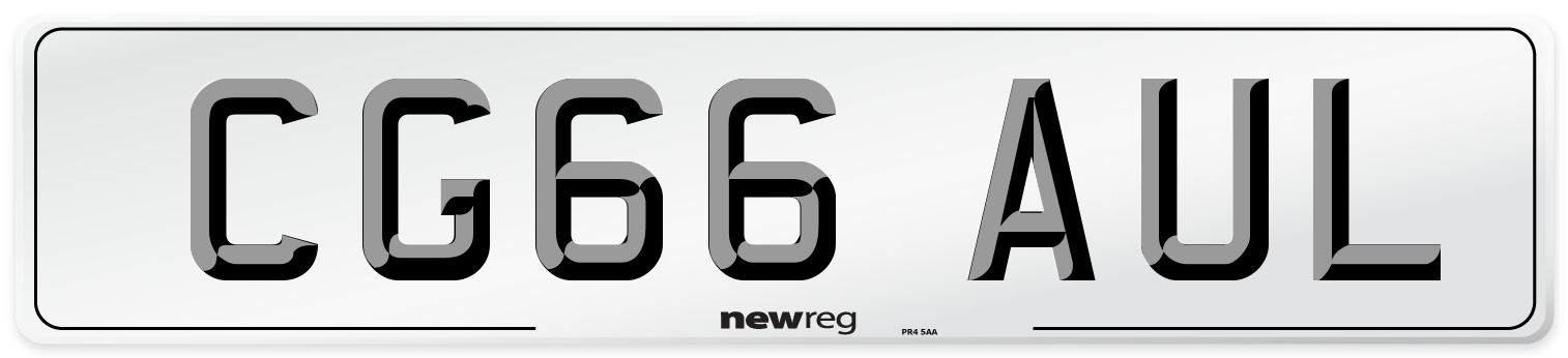 CG66 AUL Number Plate from New Reg